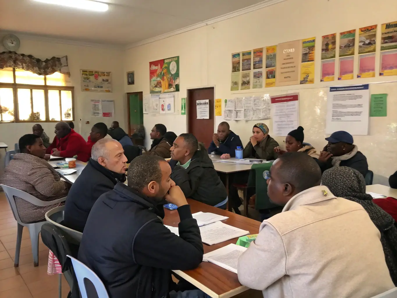 A photo of participants engaged in an educational workshop or cultural event organized by COMITE DES FETES, demonstrating the organization's commitment to lifelong learning and cultural enrichment.